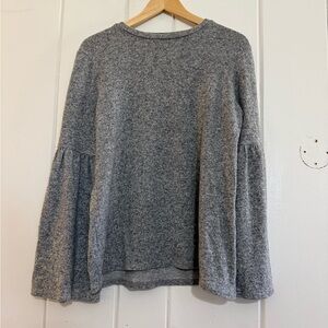 Zara Heather Gray Long Sleeve Top soft fuzzy fabric size M